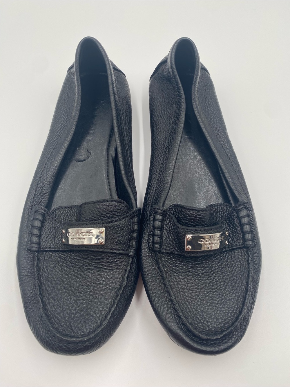 Coach Fredrica Black Leather Loafers Size 7.5 - Picture 2 of 9